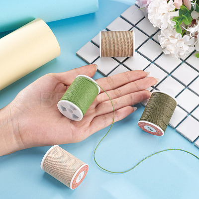 4 Rolls 4 Colors Round Waxed Polyester Cord YC-TA0001-27B-1