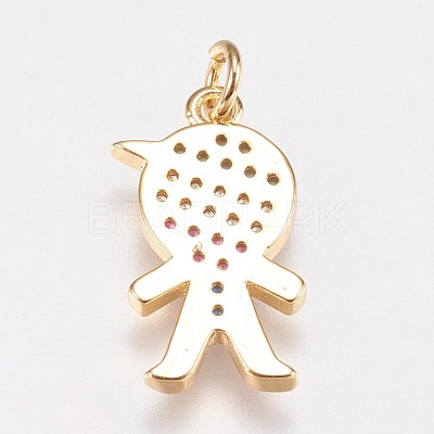 Brass Micro Pave Cubic Zirconia Pendants KK-I614-061-1