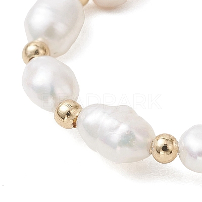 Natural Cultured Freshwater Pearl Finger Rings RJEW-JR01012-1
