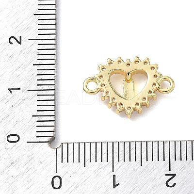 Brass Pave Clear Cubic Zirconia Religion Virgin Heart Links Connector Charms KK-L268-003G-1