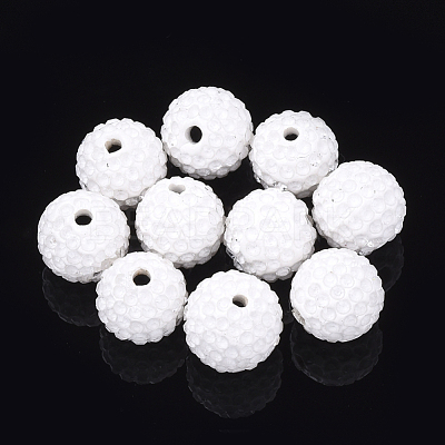 Handmade Polymer Clay Rhinestone Beads CLAY-T014-14mm-10-1