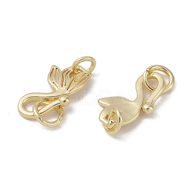 Brass Hook and S-Hook Clasps KK-G497-25G-1