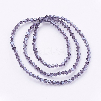 Electroplate Glass Beads Strands EGLA-J026-3mm-F21-1