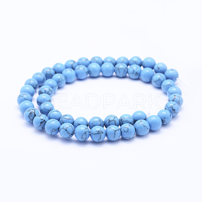 Synthetic Turquoise Beads Strands G-F531-6mm-J03-1