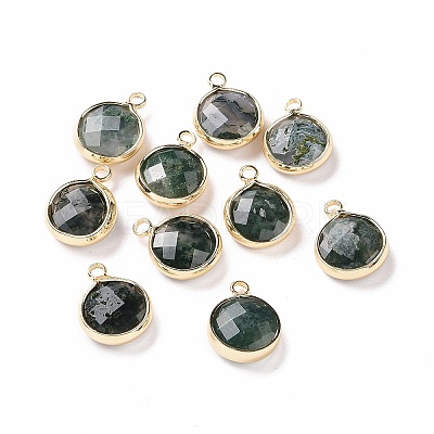 Natural Moss Agate Charms G-C023-04-1