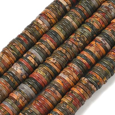 Natural Polychrome Jasper/Picasso Stone/Picasso Jasper Beads Strands G-G329-B03-8x1mm-1