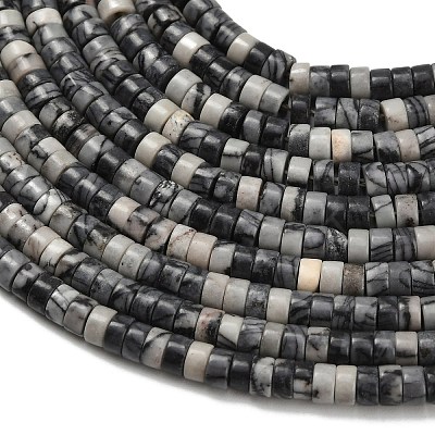 Natural Black Netstone Beads Strands G-Z110-A23-2x4mm-1