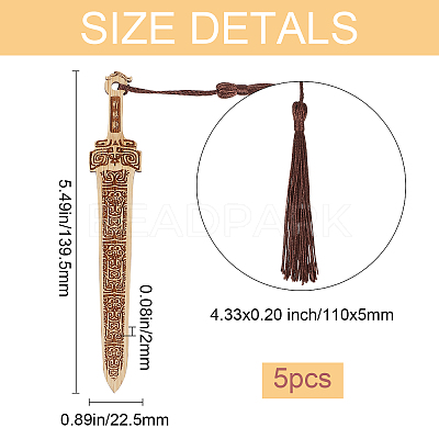 Sword Bamboo Bookmarks AJEW-WH0291-91-1