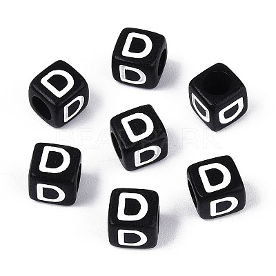 Initial Acrylic Horizontal Hole Beads OACR-ZX006-35D-1