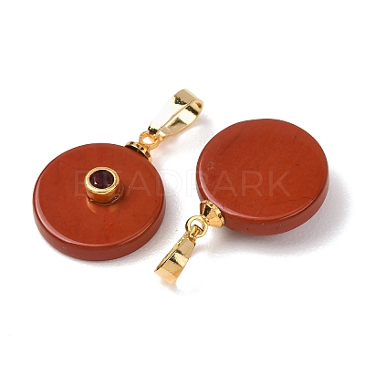 Natural Red Jasper Pendants G-P628-03G-01-1