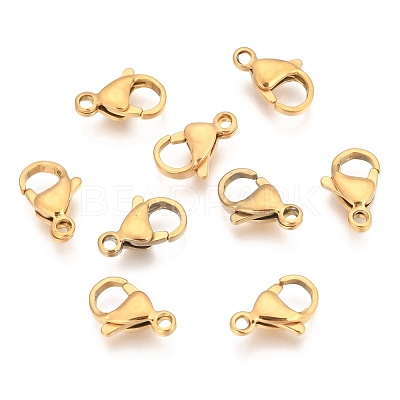 304 Stainless Steel Lobster Claw Clasps STAS-T040-PJ212-13-1