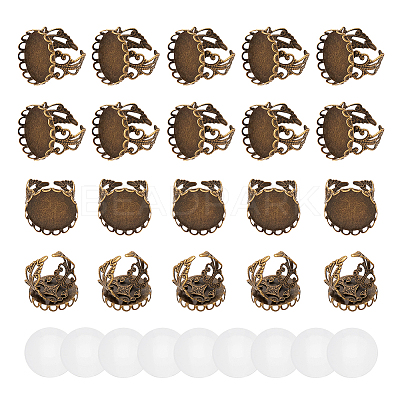 DIY Blank Dome Finger Ring Making Kit DIY-NB0008-19-1