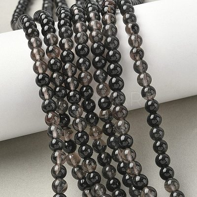 Natural Ice Obsidian Beads Strands G-P590-A03-6mm-02-1