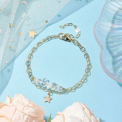 Opalite Chip Multi-Strand Bracelet Sets BJEW-JB10500-03-1