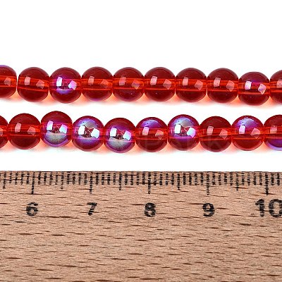 Transparent Electroplate Glass Beads Strands EGLA-Q132-6MM-01A-06-1