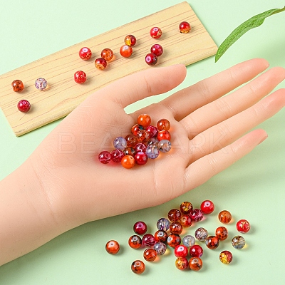 10 Style Spray Painted & Drawbench Transparent & Baking Paint Glass Beads GLAA-YW0001-26D-1