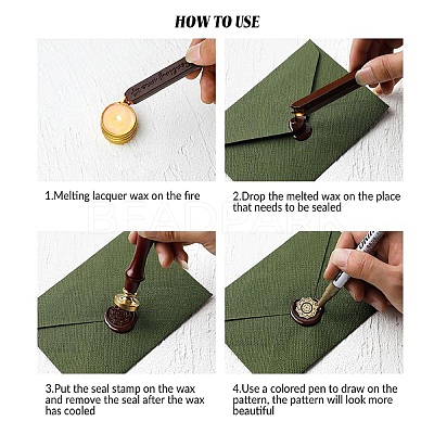 Wax Seal Stamp Set AJEW-WH0208-680-1