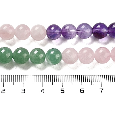Natural Flower Amazonite & Amethyst & Flower Amazonite & Green Aventurine & Blue Aventurine Beads Strands G-B095-A01-01-1