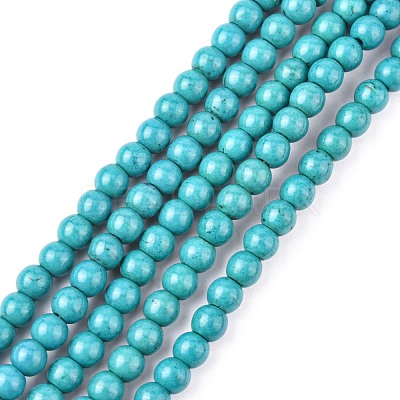 Synthetic Turquoise Beads Strands X-TURQ-G106-6mm-02E-1
