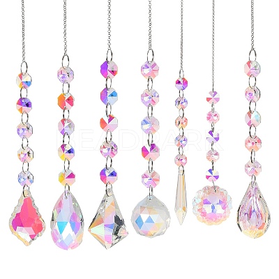 Quartz Crystal Pendant Decorations HJEW-M007-05A-P-1