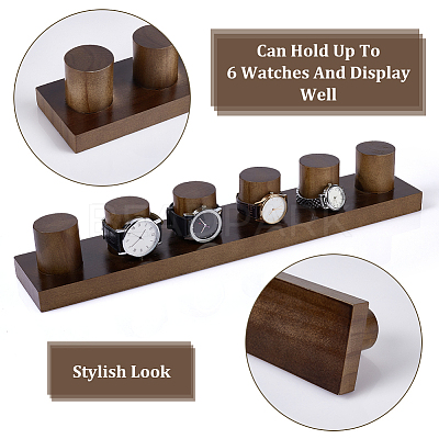 6-Slot Wood Watches Holder Stands ODIS-WH0030-127-1