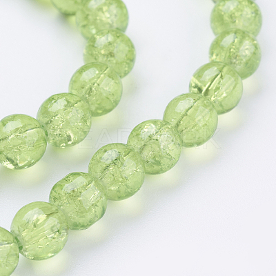 Spray Painted Crackle Glass Beads Strands CCG-Q001-6mm-11-1
