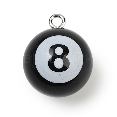 8 Ball Sport Theme Resin Pendants RESI-I063-01B-1