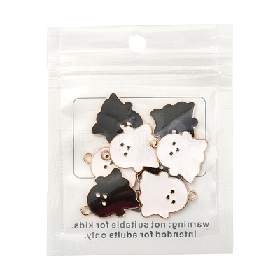 8Pcs 2 Colors Alloy Enamel Pendants ENAM-YW0001-93-1
