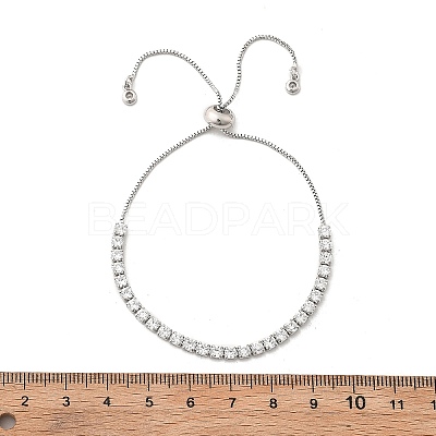 Adjustable Brass Micro Pave Cubic Zirconia Bracelets BJEW-G588-01P-1