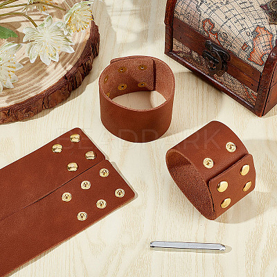 Blank Leather Wide Cord Bracelet BJEW-WH0020-65G-1