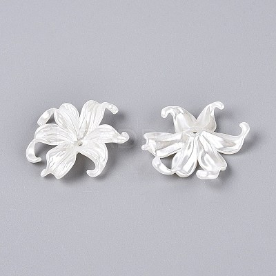 ABS Plastic Imitation Pearl Bead Caps KY-Q004-05A-1