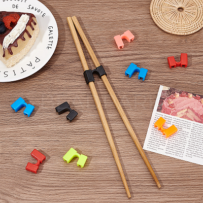 30Pcs 6 Colors Plastic Chopsticks Aid AJEW-GF0005-41-1