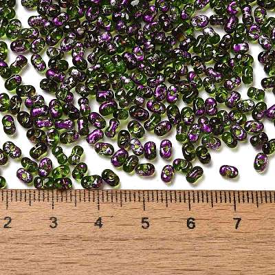 Spray Painted Glass Seed Beads SEED-F005-07A-04-1