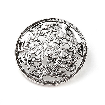 Tibetan Style Alloy Brooches JEWB-O016-03B-AS-1
