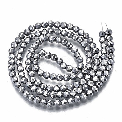 Electroplate Non-magnetic Synthetic Hematite Beads Strands G-T114-60A-P-1