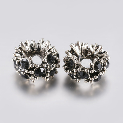 Tibetan Style Alloy Rhinestone European Beads PALLOY-F200-04F-1