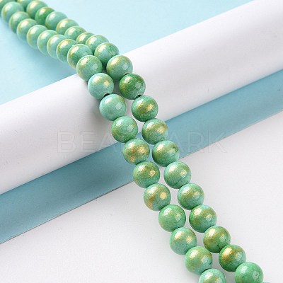 Natural Mashan Jade Beads Strands G-F670-A27-8mm-1