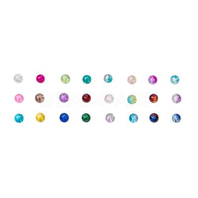 Spray Painted Crackle Glass Beads CCG-JP0001-01B-1