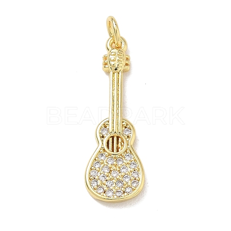 Brass Micro Pave Clear Cubic Zirconia Pendants KK-D289-01G-07-1