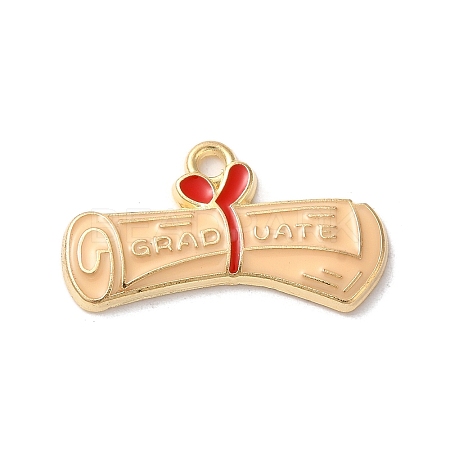 Graduation Season Alloy Enamel Pendants ENAM-R147-08F-G-1