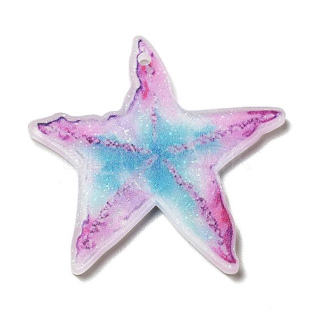 Ocean Themed Opaque Printed Acrylic Pendants SACR-L004-03C-1