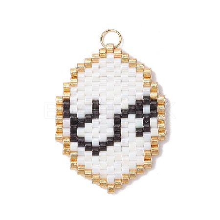 Glass Seed Beaded Twelve Constellations Pendants PALLOY-MZ00891-12-1