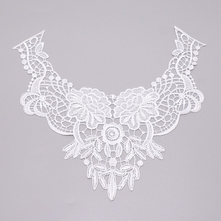 Milk Silk Embroidered Floral Lace Collar DIY-WH0260-06A-1