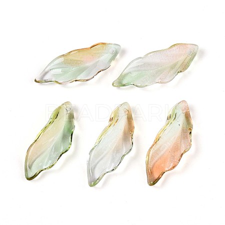 Baking Paint Transparent Glass Pendants DGLA-N014-02C-1