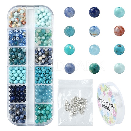 DIY Round Natural Gemstone Beads Bracelets Making Kits DIY-YW0011-83-1
