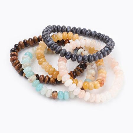 Natural Mixed Stone Beads Stretch Bracelets BJEW-JB03376-1