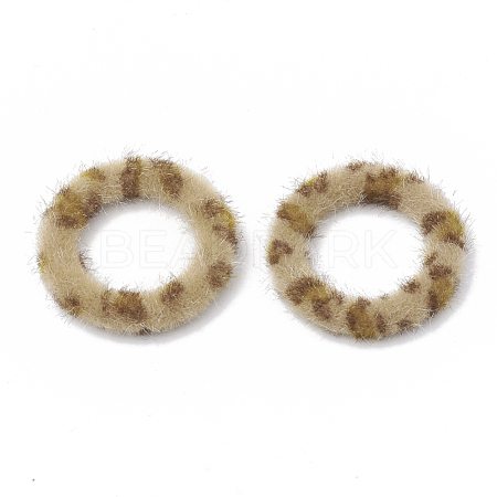 Faux Mink Fur Covered Linking Rings WOVE-N009-02H-1