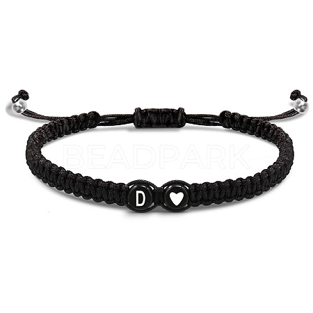 304 Stainless Steel Alphabet Beads Braided Bead Bracelets RY3090-4-1