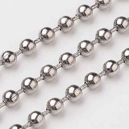 Non-Tarnish 304 Stainless Steel Ball Chains X-CHS-L015-45-1
