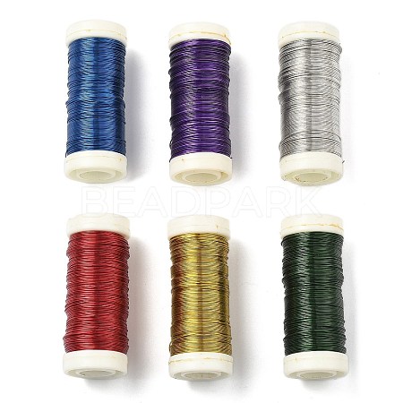 6 Rolls 6 Colors Baking Paint Iron Wire MW-K001-0.4mm-1